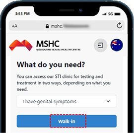 Appointment booking system Melbourne Sexual Health Centre MSHC